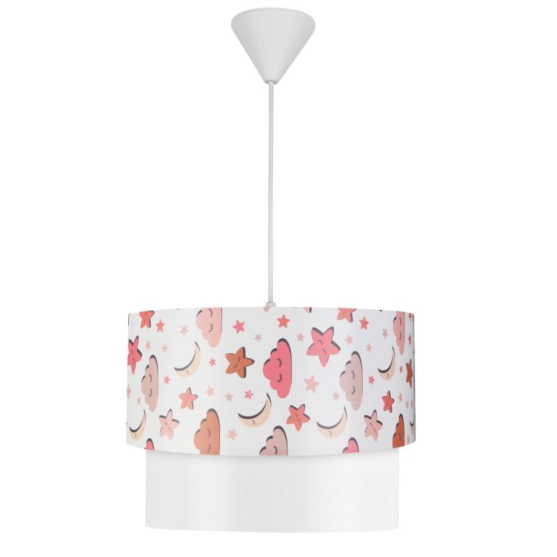 Cake Shaped Moon Star Patterned Children's Room Chandelier PVC Material Children's Room Pendant Lamp