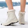 TUINANLE Зимние снежные ботинки Женские до середины икры Нескользящие и теплые хлопковые ботинки на толстой подошве Утепленные хлопковые ботинки