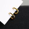 Sterling Geometric Oval Hoop Earrings Women Gold Plated Minimalist Chic Studs Fashion Accessory