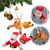 Christmas Crashing Santa Reindeer Animated Window Decoration with Glass Shard Sticker and Leg Romper Funny Festive Novelty Xmas Décor Gift