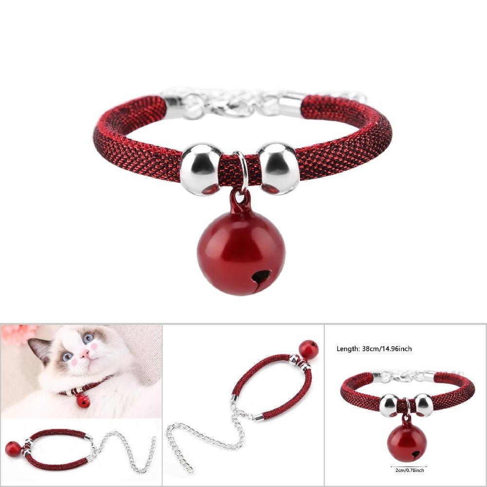Adjustable 20-38cm Length Pet Necklace w/ Extension Chain Nylon Pets Collar for Pets