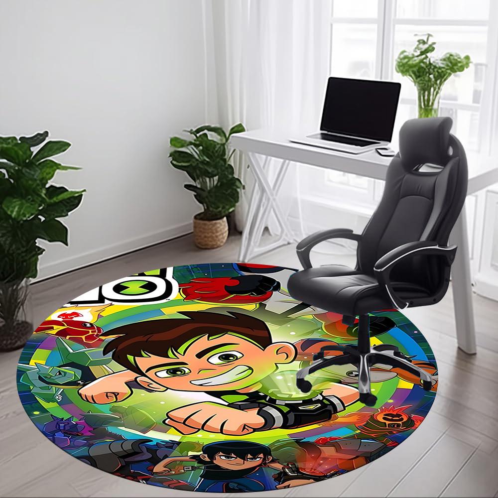 Ben Tennyson Aliens Ben 10 Office Round Area Rug, Under Office Chairs Bedroom Living Room Home Decor a1022293