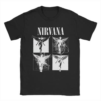 Повседневная футболка Летняя Nirvana Рок-группа Модные футболки Курт Кобей Чистый хлопок Футболка для мужчин Y2K С коротким рукавом Топы Футболки