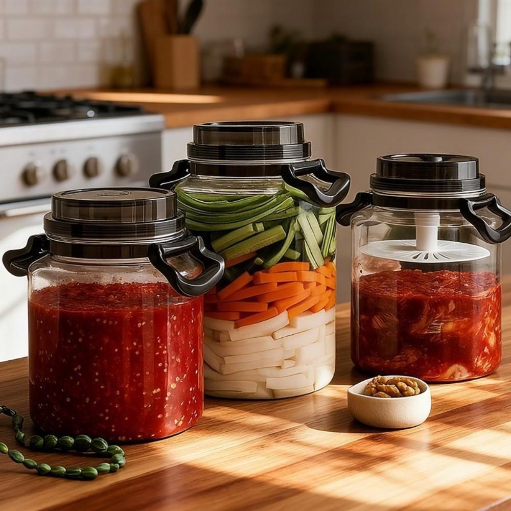 Sealed Pickle Container with Lids Airtight Storage Pitcher Plastic Pickle Jars