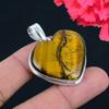 Тигровый глаз Подвеска из драгоценного камня Твердая подвеска из стерлингового серебра 925 пробы Ювелирный подарок для унисекс