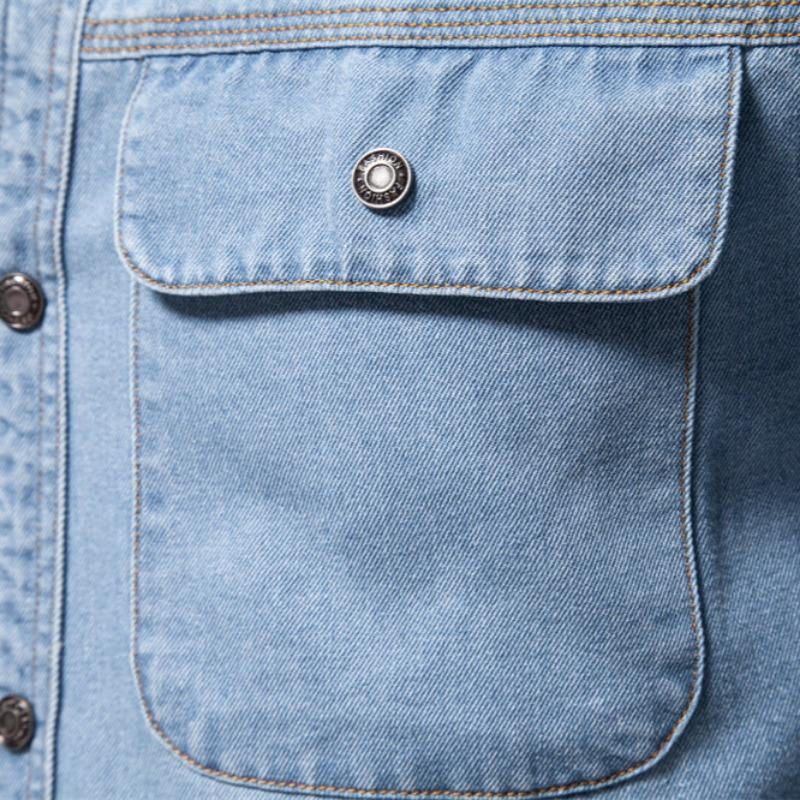 Новая высококачественная мужская рубашка из стираного денима на осень