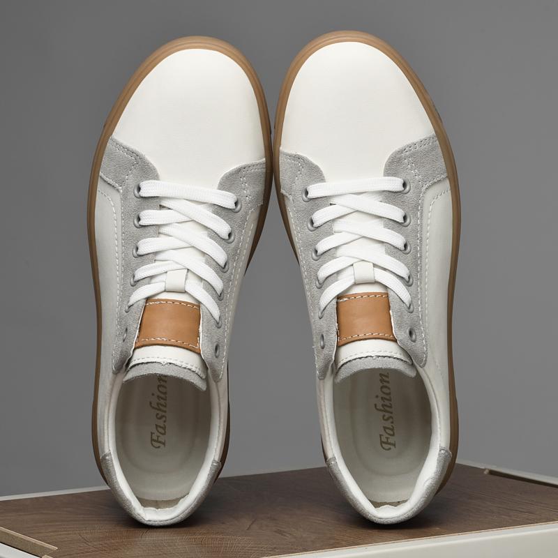 Genuine Leather Men Casual Shoes New Arrival Male Sneakers Fashion Trend Tenis Masculino Comfortable Lace-Up Skateboard Footwear