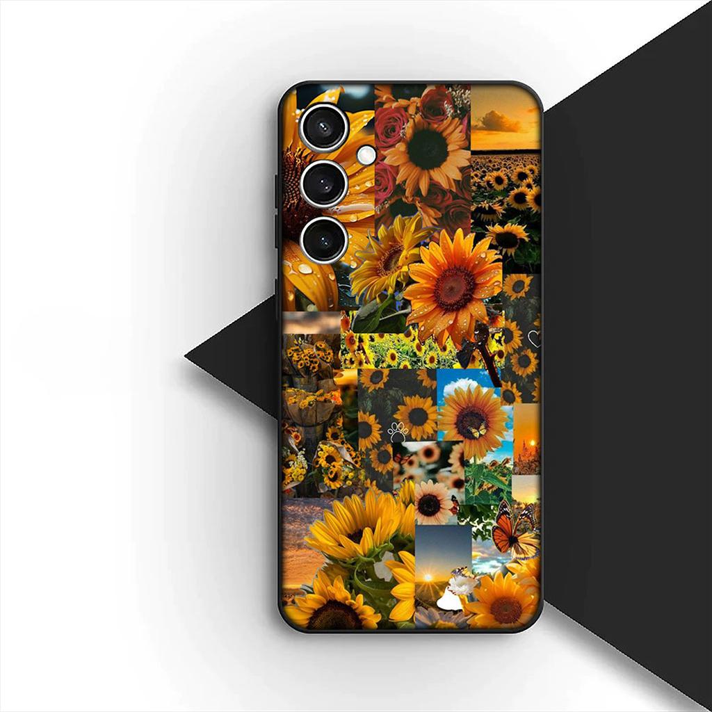 Cover for Samsung Galaxy A35 A36 A55 A26 A05 A06 A14 A50 A51 A53 A54 A12 A13 A23 Phone Case Sunflower Yellow Flower Butterfly
