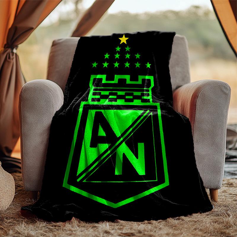 Atletico Nacional Flannel Blanket Soft Warm All-Season Throw, Design for Camping, Car Travel, Hiking Sofa, Bed, Office Perfect Gift for Parties