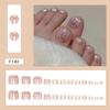 Short Square Toe Nails French Foot Nails Fashion Fake Toenails  for Women Girl