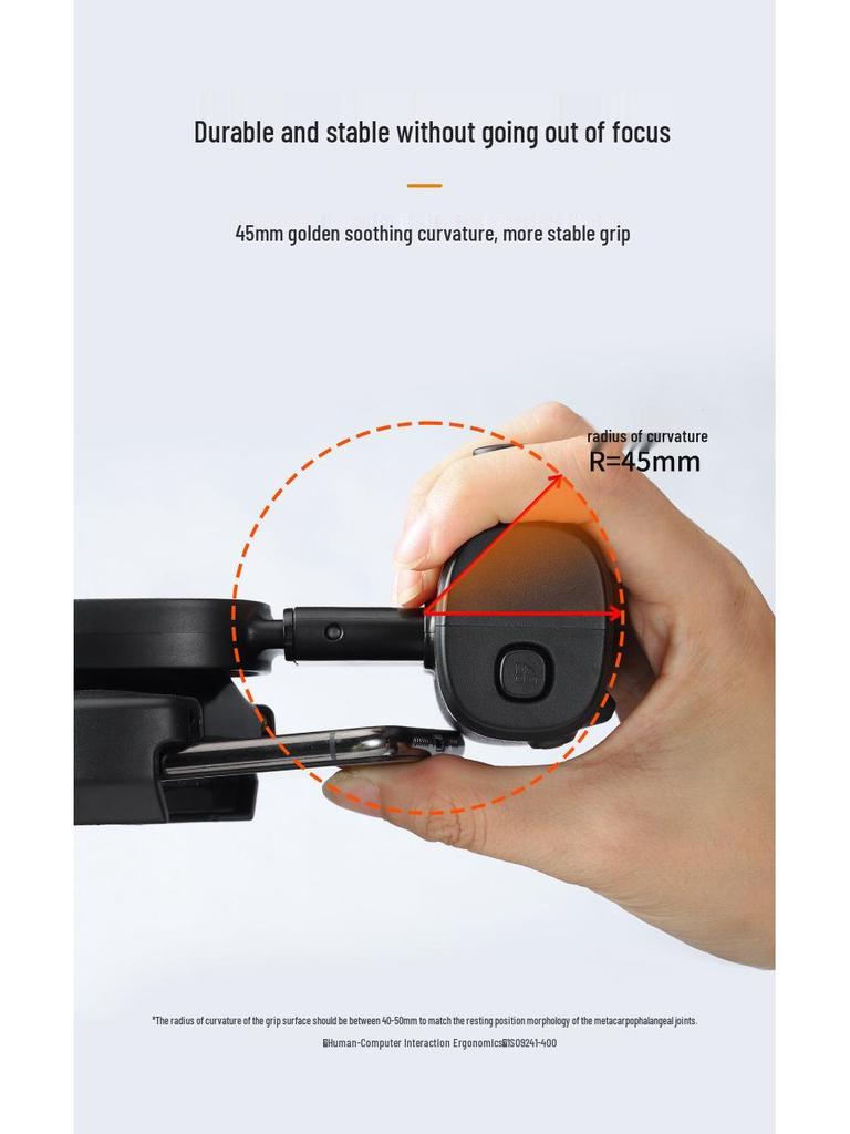 Bluetooth Single-Axis Camera Handle with Fill Light for Horizontal/Vertical Phone Photography & Selfies