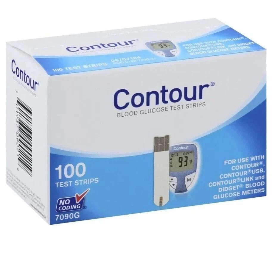 Тест-полоски для определения уровня глюкозы в крови Contour Blue 100 Срок годности ноябрь 2026