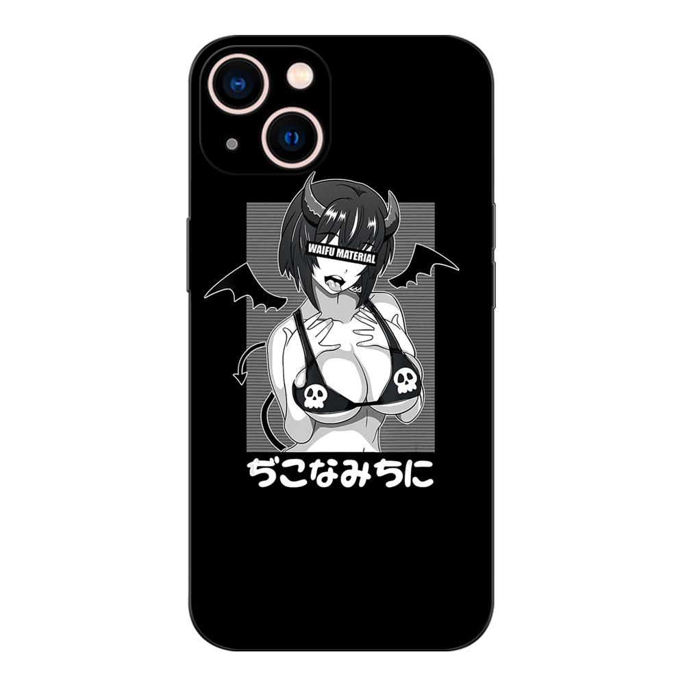 Черный чехол из ТПУ для OPPO Reno 7 7Z 8 Lite 4G 5G PRO F11 F17 F15 F19 F19S F21 Waifu Girl Anime