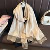 Silk Wool Banquet High-grade Gold Silver Craft Scarf Shawl Women's Long Autumn and Winter with Shiny Headscarf