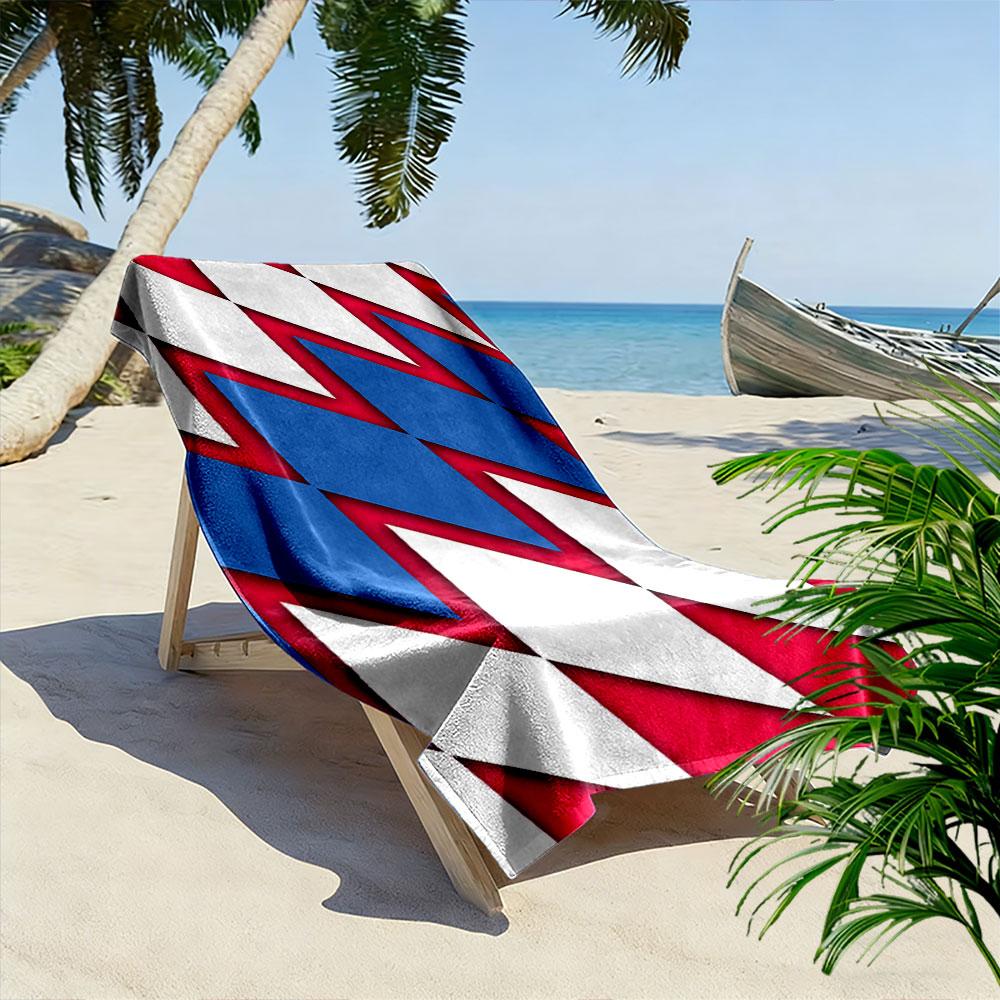 Vivid geometric waves Print beach towel, quick drying, suitable for travel, outdoor sports, jogging, the beach and swimming, gift
