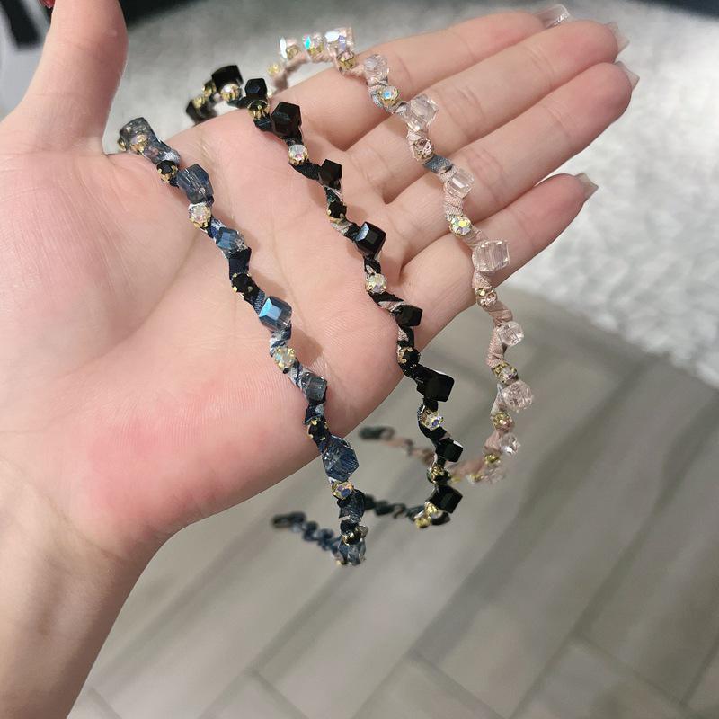 Элегантная цветочная хрустальная повязка на голову со стразами: Аксессуар ручной работы для женщин в японском и корейском стиле