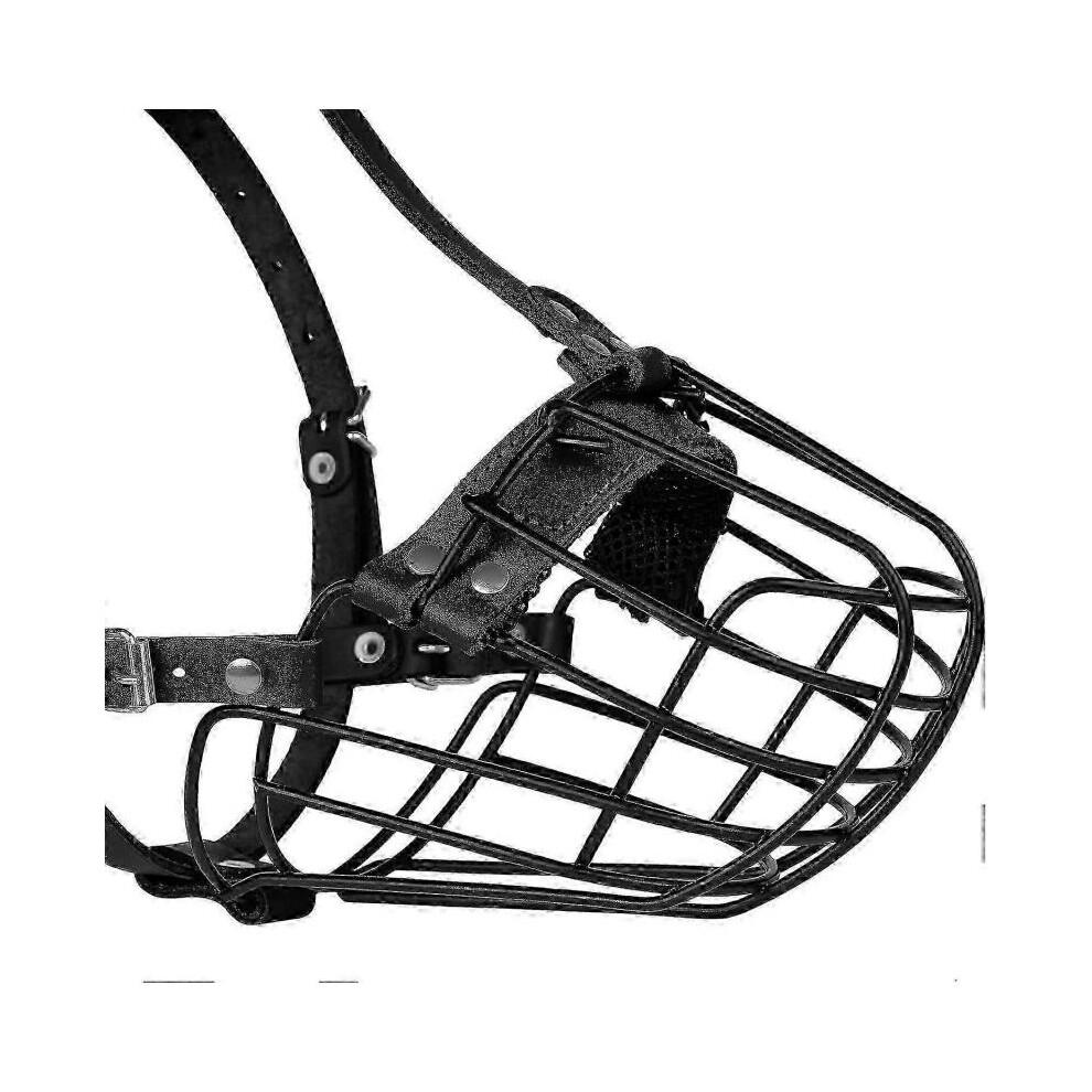 Breathable Metal Basket Muzzle for Pitbull Amstaff Staffordshire Terrier Large Dogs