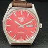 ВИНТАЖНЫЕ АВТОМАТИЧЕСКИЕ ЧАСЫ SEIKO 5 6309A ЯПОНИЯ МУЖСКИЕ КРАСНЫЙ ЦВЕТ ЦИФЕРБЛАТ a708394-1