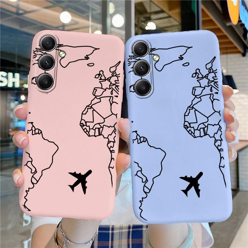 Мягкий силиконовый чехол с рисунком линий карты самолета для Samsung M35 Xiaomi Redmi Note 13 Pro iPhone Huawei Honor Realme Camera Защитный противоударный чехол