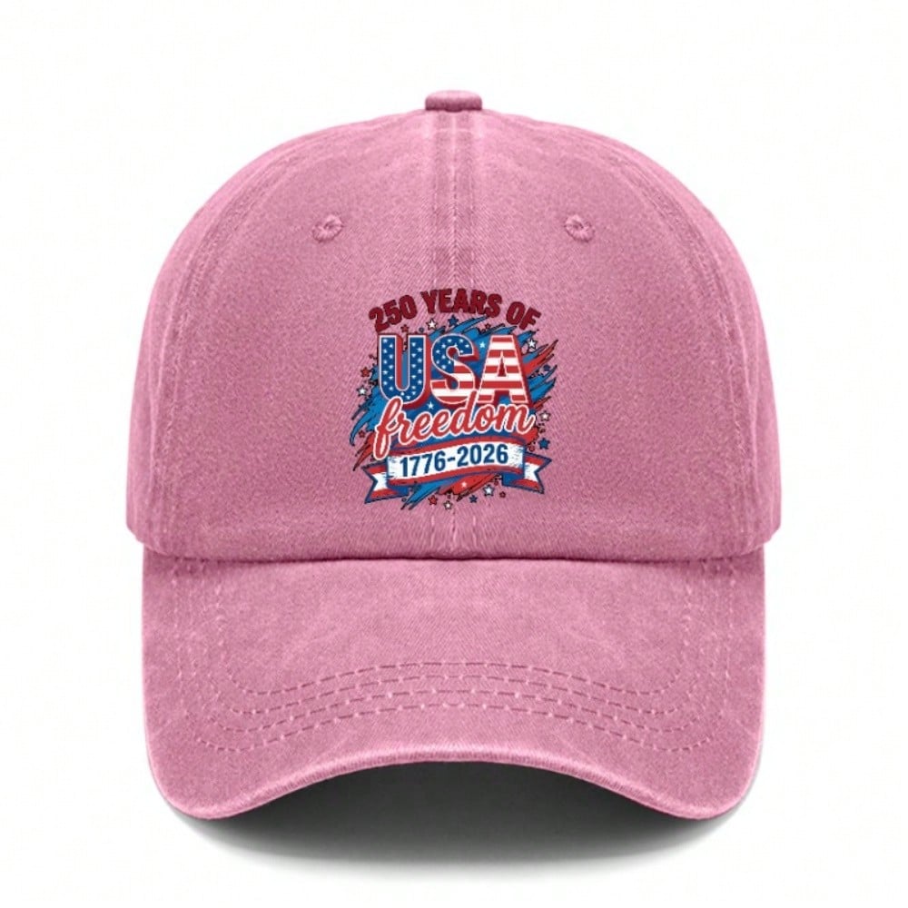 Patriotic Baseball Cap - USA Freedom Print Adjustable Vintage Style Hat For Men Women, Soft Fabric Casual Daily Wear