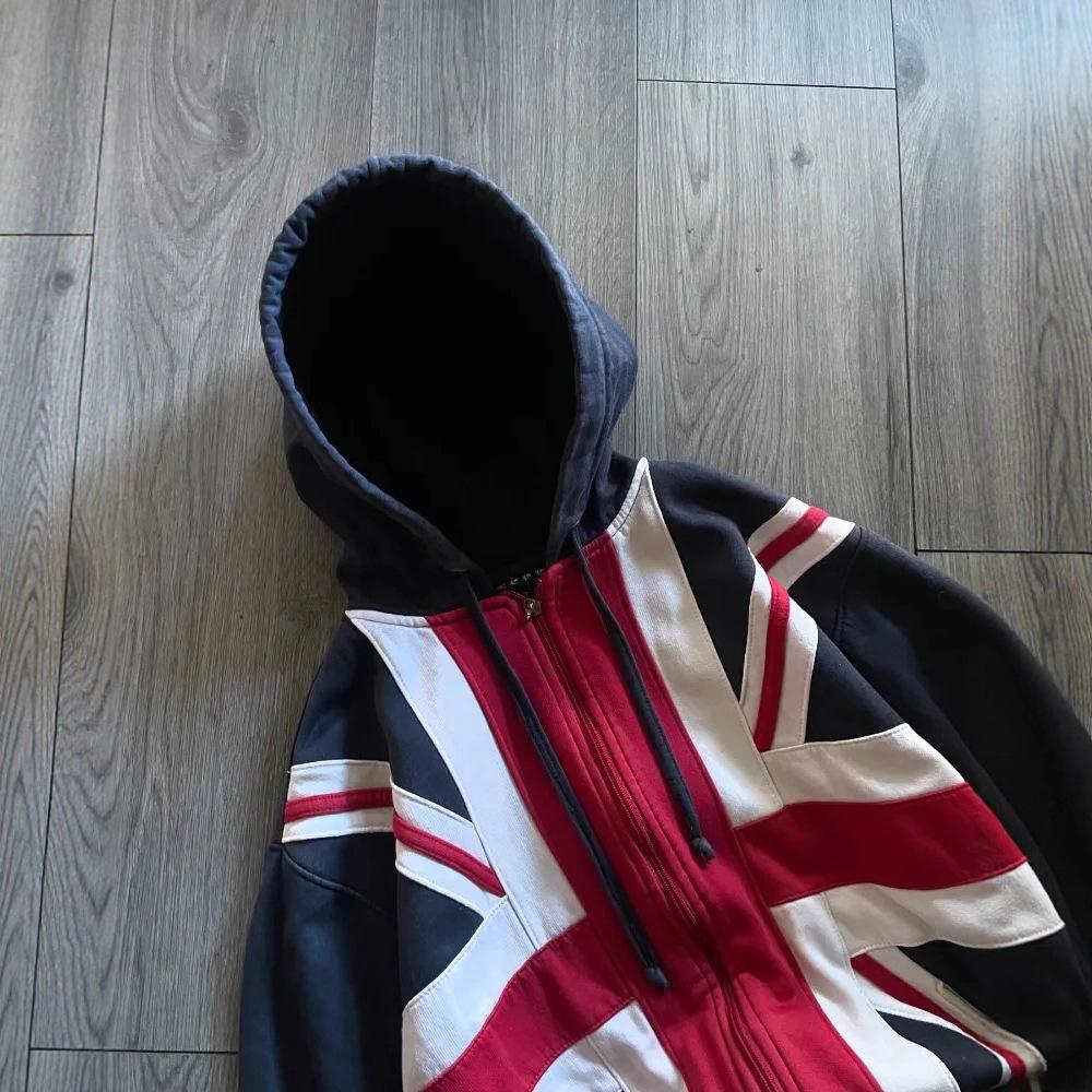 Hot-selling Mi Flag Hooded Zip-Up Sweatshirt, Loose Trendy Brand Jacket, Casual Top for Men and Women