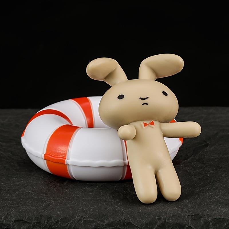5 Маленьких фигурок пловцов-новичков, Аниме Мультяшный Белый Кролик, Динозавр, Фигурки-украшения в виде свиньи