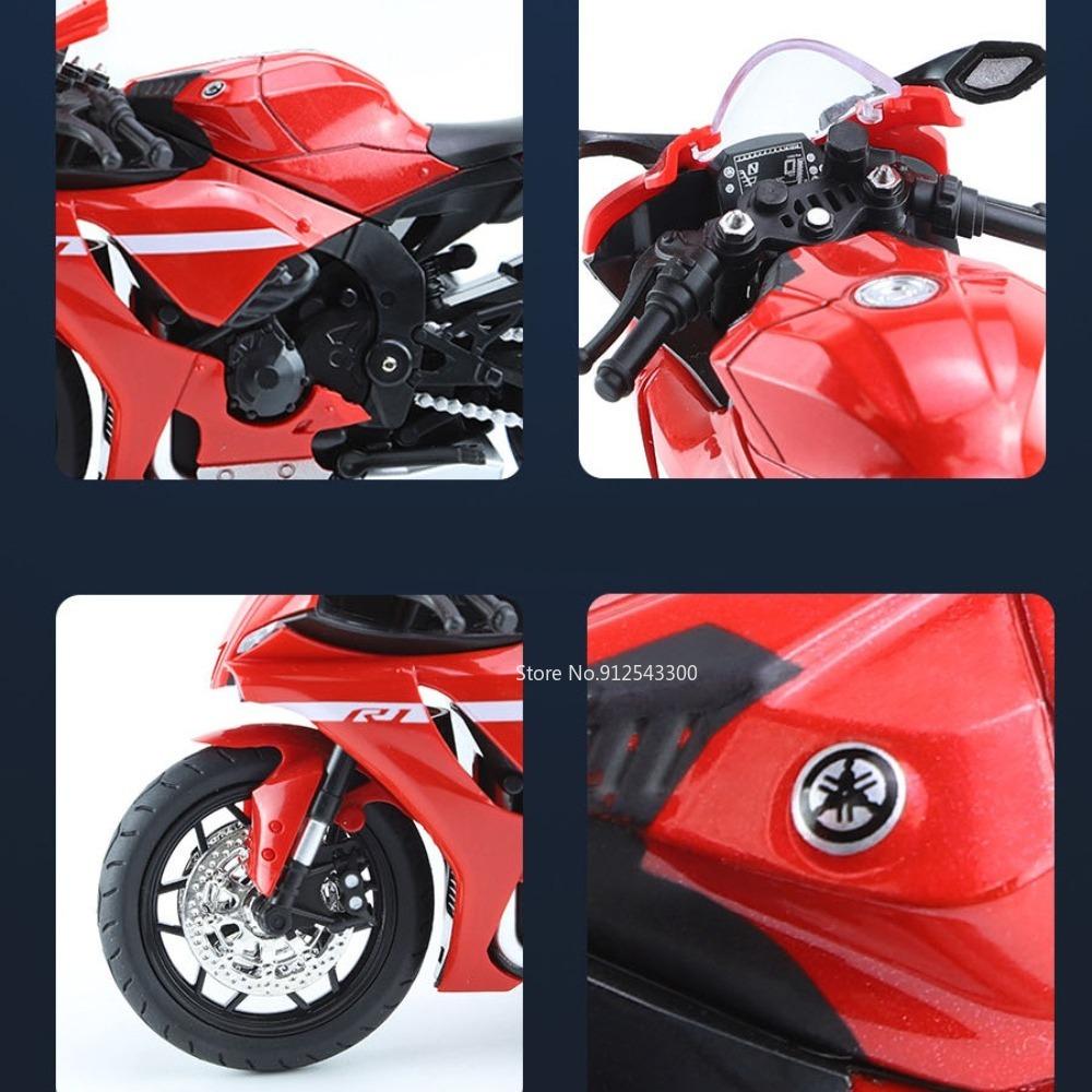 1/12 YAMAHA R1 игрушечная модель мотоцикла литой сплав со звуком и светом резиновые шины масштабная модель мотоцикла игрушки для детской коллекции