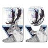 3D Elk Sanitary Toilet Three-Piece Floor Mat Door Mat Bathroom Carpet