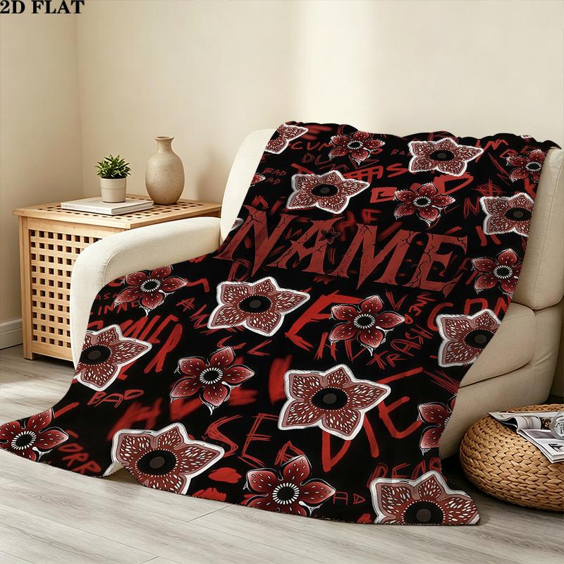 Custom Name,Stranger Printed Flannel Blanket, soft throw for bedroom sofa, washable, Christmas present, great gift.