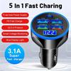 250W 6 Ports Car Fast Charging Car Charger PD QC3.0 USB C Type C Car Phone Charger Adapter For iPhone 15 Samsung Huawei Xiaomi