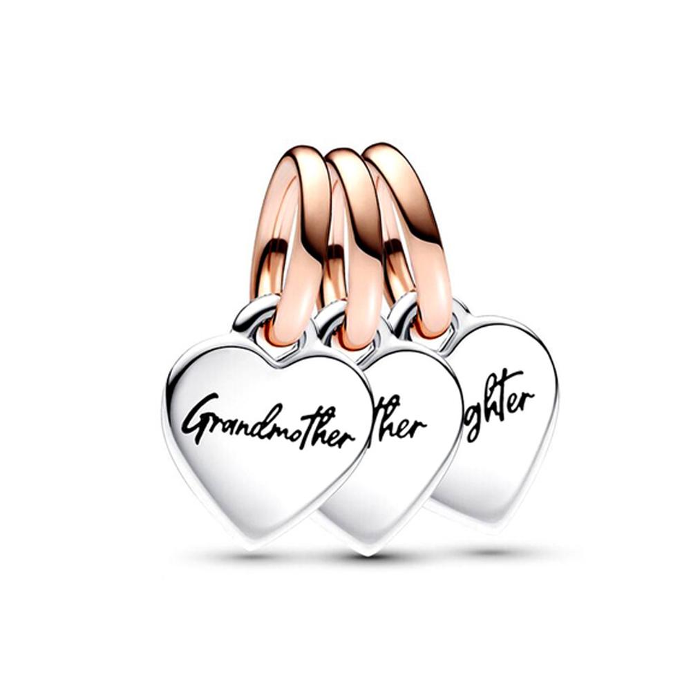 925 Silver Love Family Series Family Tree Mom Daughter Charms Fit Original Bracelet Bead Trinket DIY Women Jewelry Gift