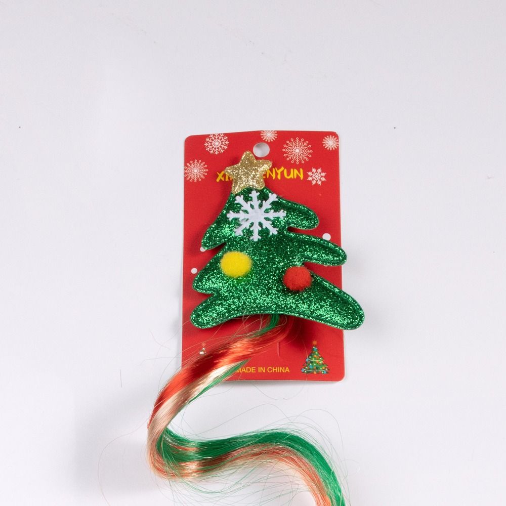 Korean Style Christmas Hair Clip Colorful Wig Bowknot Hairclip Cute Girls Wig Hairpin Gift