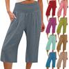 Женские летние модные повседневные укороченные брюки с эластичной резинкой на талии, модная курортная одежда, брюки для пляжного отдыха