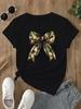 Summer New s Leopard Print Bow Short Sleeve Print Clothing Womens TShirt Harajuku Graphic Clothing Womens Top Tee