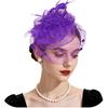 Шляпки-fascinator для женщин Шляпа для чаепития Цветочная сетка Перья Повязка на голову Винтажный коктейльный головной убор с вуалью