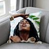 Black Girll Afro Pillow cover Soft Microfiber Pillowcase Home Sofa Decor Surprise Decorative printed