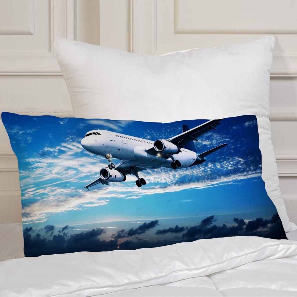 Набор постельного белья с 3D-принтом самолета из 2/3 предметов: Включает 1/2/3 наволочки и 1 пододеяльник (Без наполнителя) - Подходящее