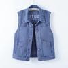 Fashionable Oversized Women's Denim Vest Cardigan Loose Fit Casual All-match with Pockets