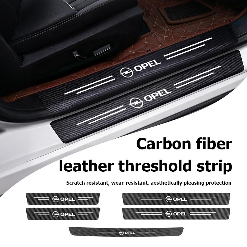 BBGG1 Car Door Threshold Strip Door Sill Protector Carbon Fiber Sticker For Opel Corsa Mokka Astra Cascada Adam Insignia Meriva Vectra