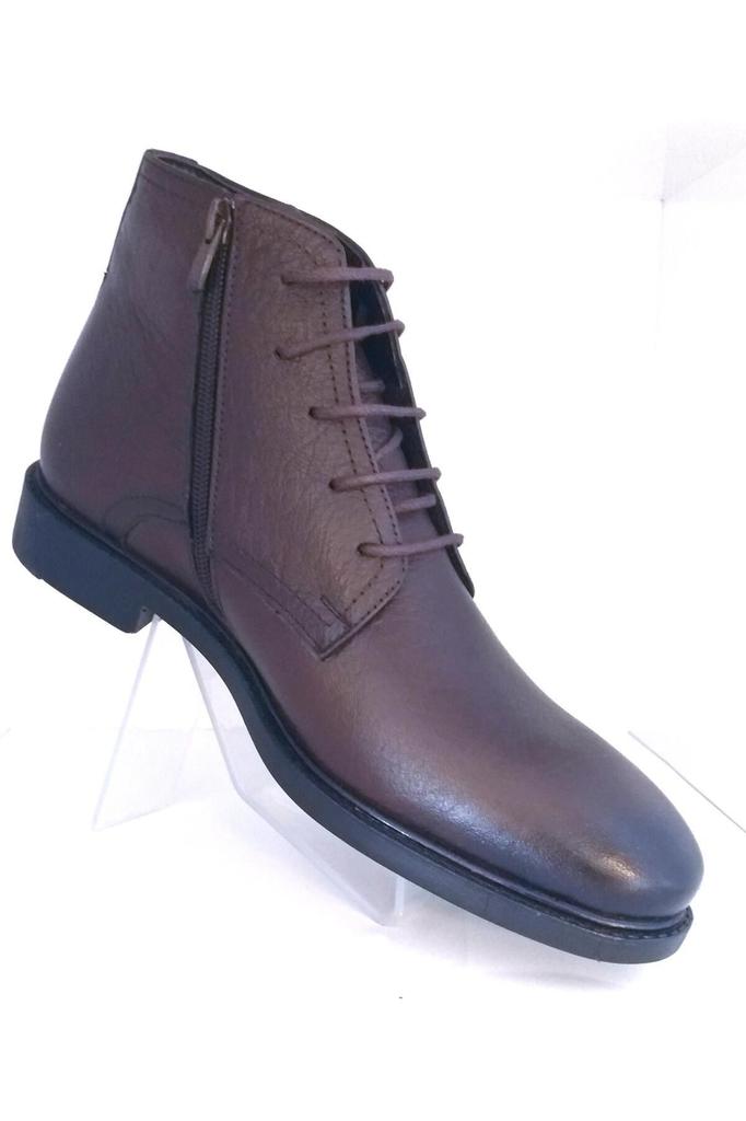 Men's Fashion Genuine Leather Flat Heeled Boots Bootie Tied And Zippered Classic Boots Shoes