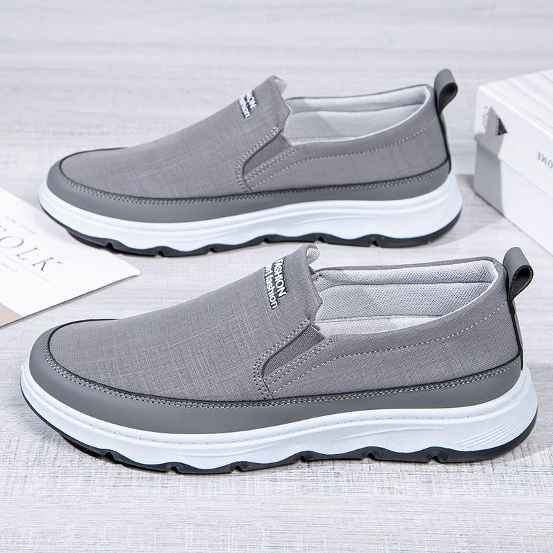 Cloth Shoes Men's Soft-soled Non-slip Canvas Shoes Slip-on Casual Shoes Lightweight Breathable Shoes