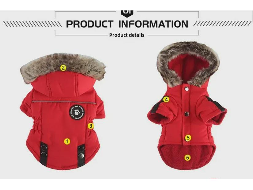 Пальто из хлопка для домашних животных: Осенняя и зимняя одежда для щенков