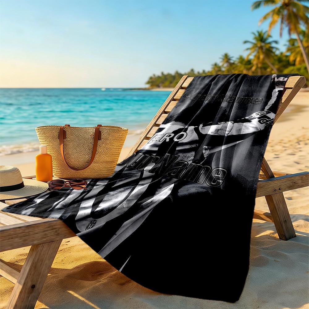 Juventus Customize Your Name Beach Towel Quick-Dry Soft Microfiber Ideal for Travel Outdoor Swim Pool Yoga Surf Camping Hiking Gym Gift Holiday