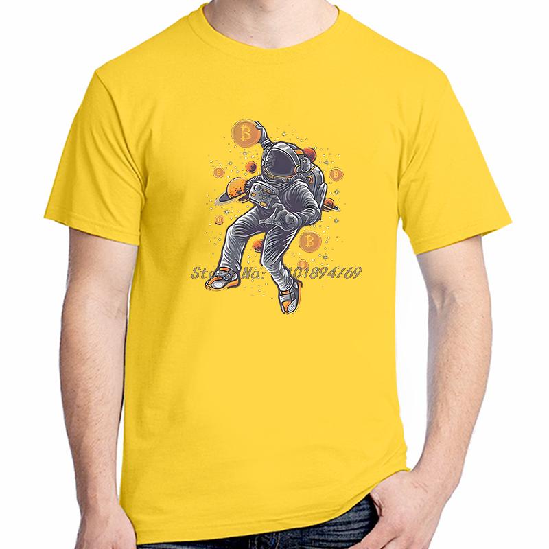Btc Crypto Basketball In Space Tshirt For Unisex Bitcoin Cryptocurrency Miners Meme Clothing Fashion Cotton Short Sleeve Tshirt