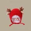 Cute Deer Elk Antlers Baby Hat Winter Autumn Warm Plush Knitted Ear Warmer Children Hat Bonnet Boys Girls Beanie Christmas Hats
