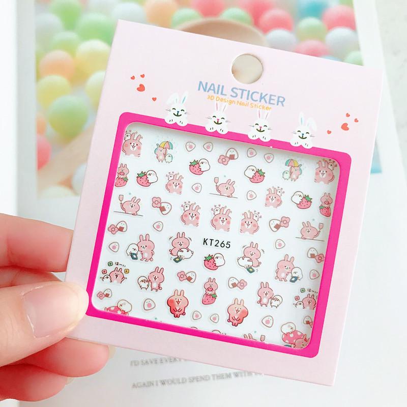 Милые наклейки для дизайна ногтей в японском и корейском стиле для девочек: Самоклеящиеся наклейки для татуировок своими руками