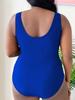 2025 Solid Strapped Plus Size Swimwear Women Cross Push Up Large One Piece Swimsuit Backless Beach Chubby Bathing Suit