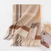 Plaid Simple Maillard Double Sided Cashmere Scarf Women's Autumn and Winter Thickened Warmth Versatile Wool Men's Scarf