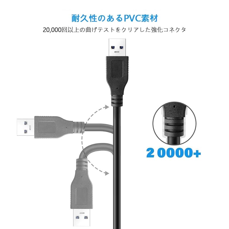 Удлинительный кабель USB3.0 USB-кабель [5 м, штекер-гнездо] Высокоскоростная передача данных 5 Гбит/с Диск/мышь/Xbox/клавиатура/картридер, принтер и т. д.