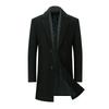 Men's Mid-Length Woolen Overcoat with Scarf - Thick, Warm Winter Trench Coat
